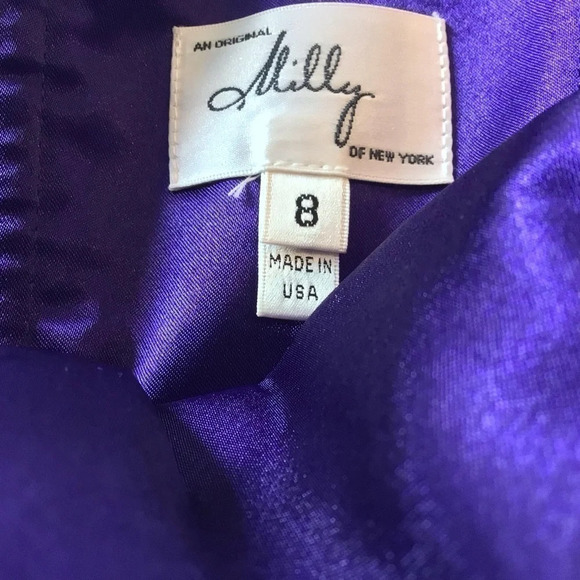 Milly Clarisse Dress Sz 8 Purple Vintage Bustier Cocktail Homecoming Formal EUC - Picture 7 of 10